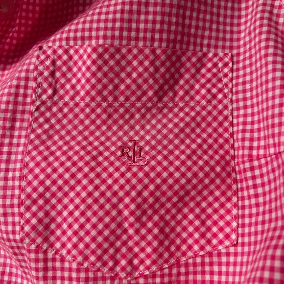 Ralph Lauren Pink Gingham Button Down Shirt - Picture 2 of 7
